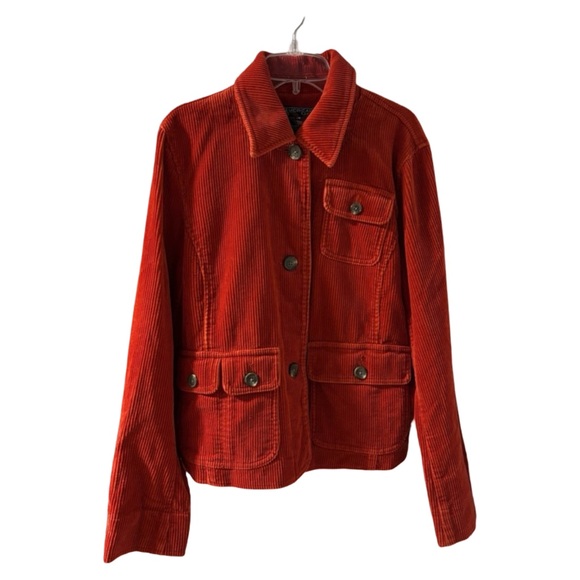 American Living Jackets & Blazers - Corduroy Jacket  Rust Orange Size M Vintage Style 100% Cotton